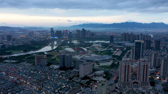 义乌城市风光大景航拍