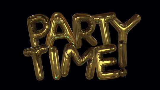派对时间！3D气球文字字幕