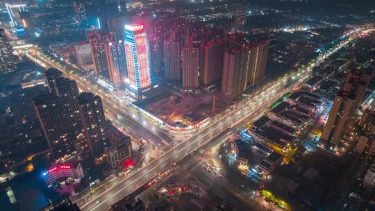 广西贵港城市夜景航拍延时视频素材模板下载