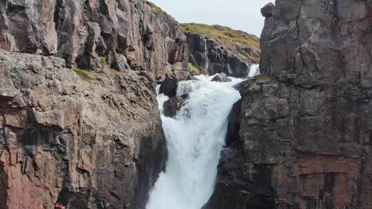 瀑布，流动，Fardagafoss，冰岛