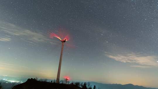 湖北仙居顶风车星空延时