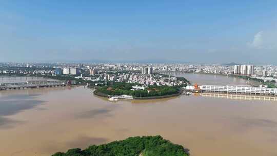 广东潮州韩江流域潮州供水枢纽航拍