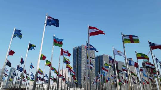 世界各国国旗、国旗飘扬、旗帜、世界贸易