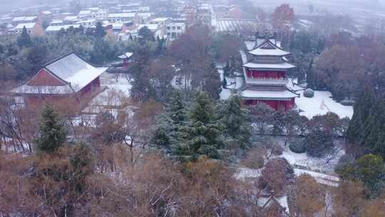 楼观台 雪景视频素材模板下载