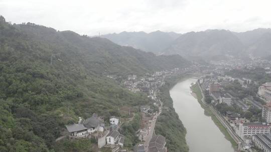 航拍茅台镇美酒河-赤水河茅台酒厂