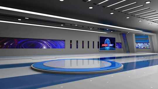 现代化新闻演播室场景