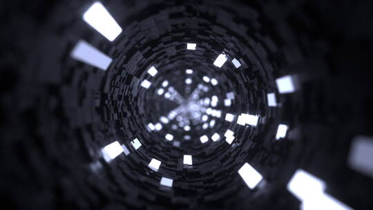 穿越发光高科技背景科幻隧道创意动态视频