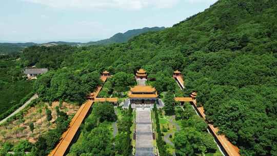 旅游景区湖南常德夹山森林公园闯王陵夹山寺视频素材模板下载