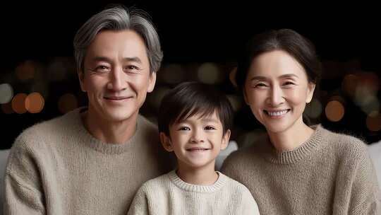 阖家团圆幸福笑容洋溢温馨时刻