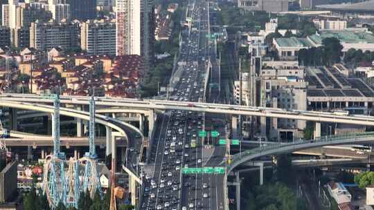 沪闵高架路航拍