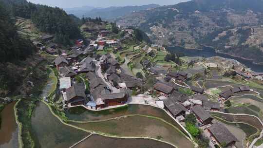 原创 贵州黔东南雷山县白岩苗寨航拍风光