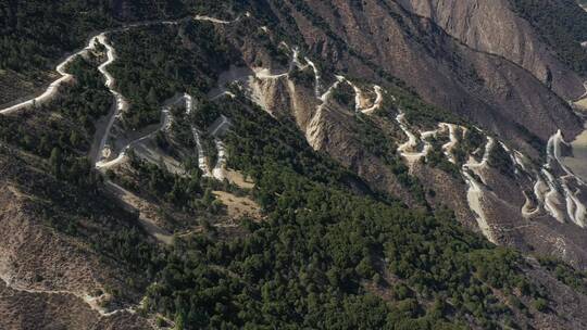 航拍西藏江达县波罗乡盘山公路视频素材模板下载