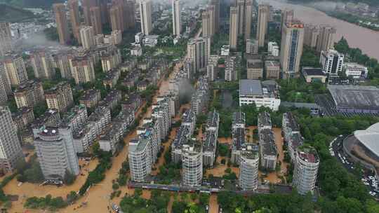 2024年6月下旬黄山市暴雨后洪水来袭