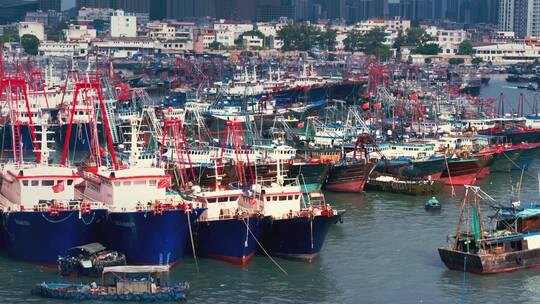 广西北海港口繁忙航拍