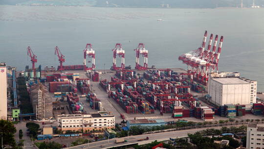 深圳港口集装箱移动延时镜头