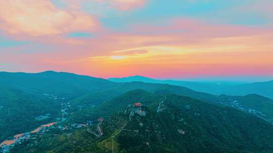 郑州巩义石佛寺日落航拍延时摄影4k高清HDR