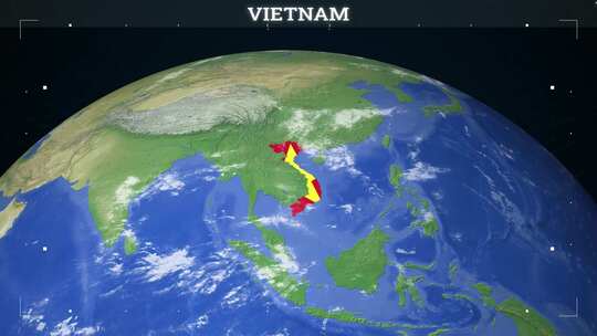 越南地图来自地球与国旗