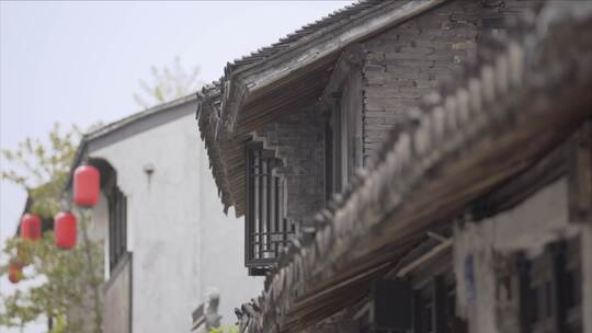 【空镜】4k江南建筑-古镇街景房檐窗户-变焦