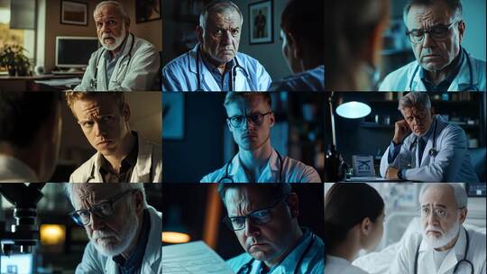 外国国外医生面露难色神情严肃医疗场景高清在线视频素材下载