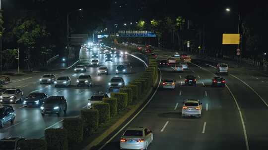 公路夜景城市深圳罗湖道路夜晚C0358