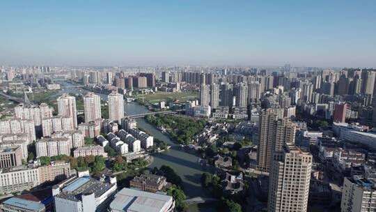 航拍无锡城市建筑景观