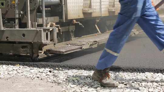 铺路、沥青、道路、压路机