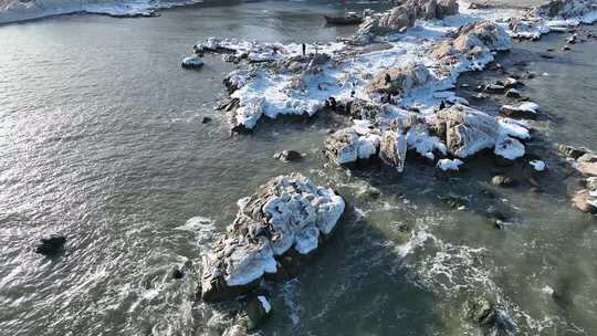 北戴河海天一色海冰航拍