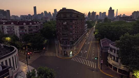 上海武康路武康大楼法式建筑地标老建筑航拍