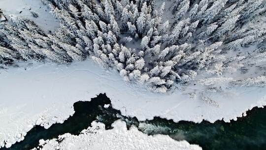 新疆喀纳斯禾木冬季雪景