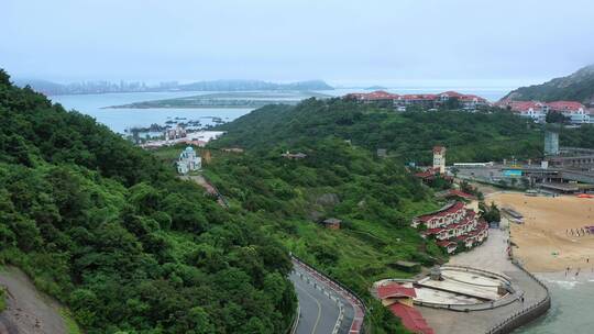 航拍海岛公路