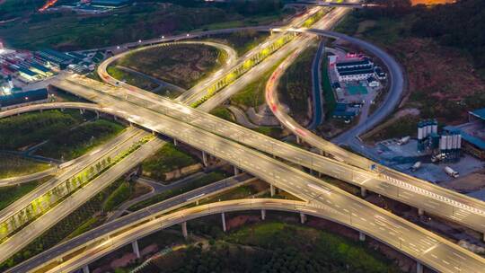 义乌道路交通航拍延时