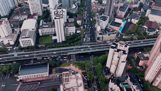 浦西中环路高架延时航拍视频素材模板下载