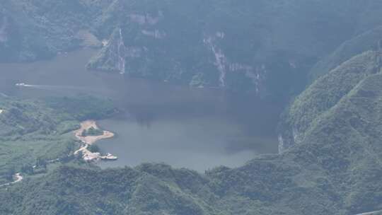 贵州清镇羊皮洞瀑布景区云海航拍