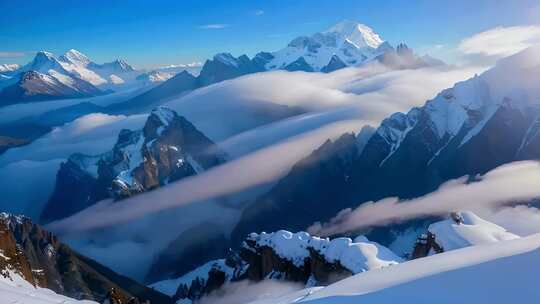 雪山山峰山脉雪景