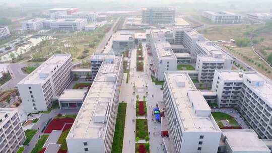 航拍枣庄学院大学城校舍部分