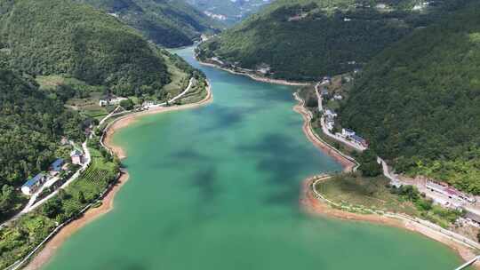 山水航拍 水流坪航拍山清水秀