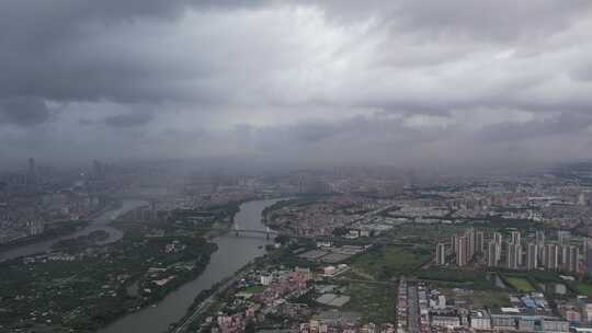 雨后的东莞城区航拍