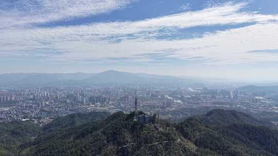 航拍湖南怀化城市大景