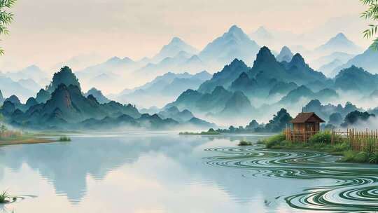 水墨山水意境风光