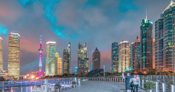 上海陆家嘴地标建筑夜景