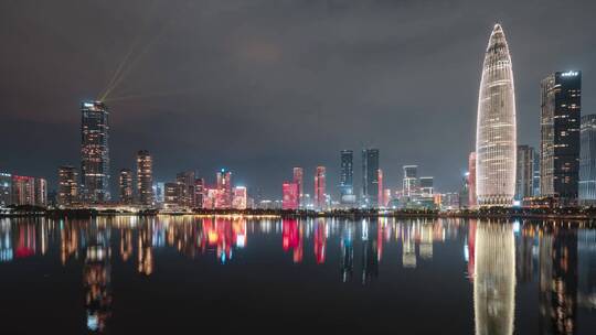 后海深圳湾夜景延时