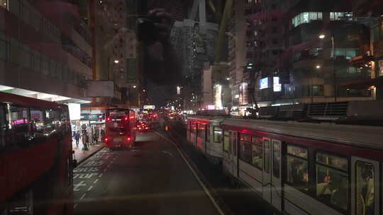 香港屯门街景夜景视频素材模板下载