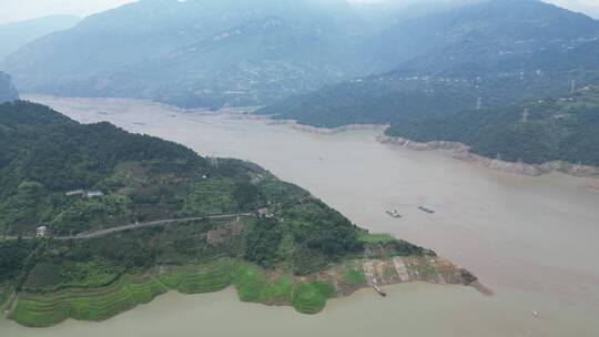 航拍壮丽山河湖北长江三峡风光