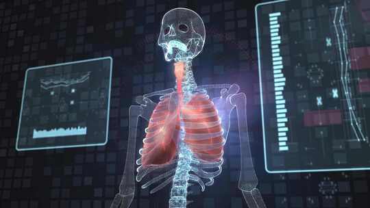 科技感人体骨骼、人体结构医疗研究视频素材模板下载