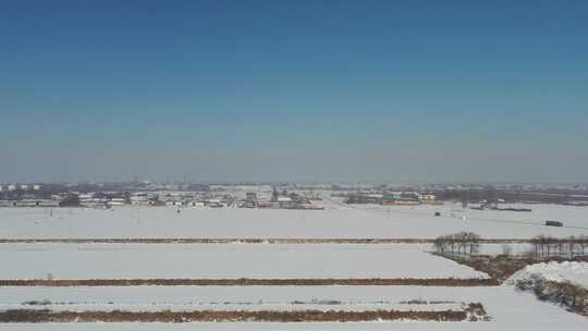 航拍北方雪景