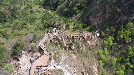 秦皇岛背牛顶景区航拍燕山山脉长城金牛风光