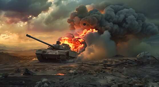 坦克着火了