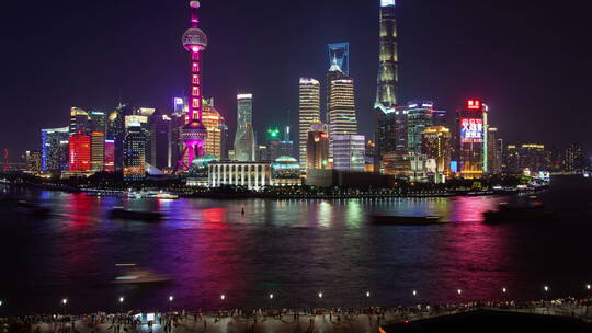 上海东外滩夜景视频素材模板下载
