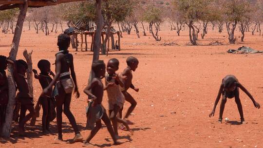 非洲儿童用玩游戏视频素材模板下载