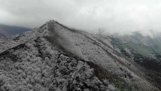 五台山山脉雪景航拍